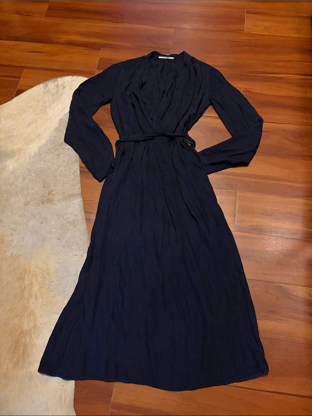 Pomandere Classic Long Sleeve Navy Blue Dress Sz 2
